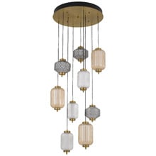 Torso Glass 9 Light LED Cluster Pendant Light